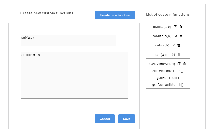 Custom Function Value