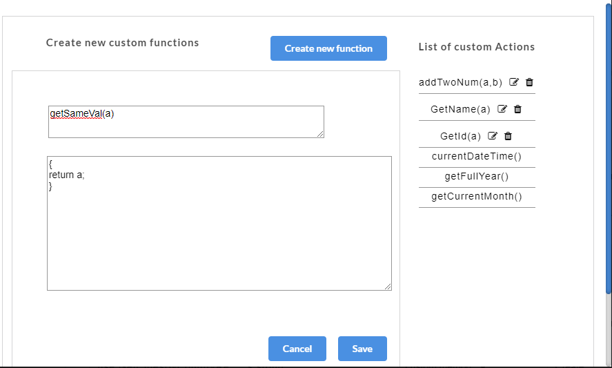 Custom Function Value