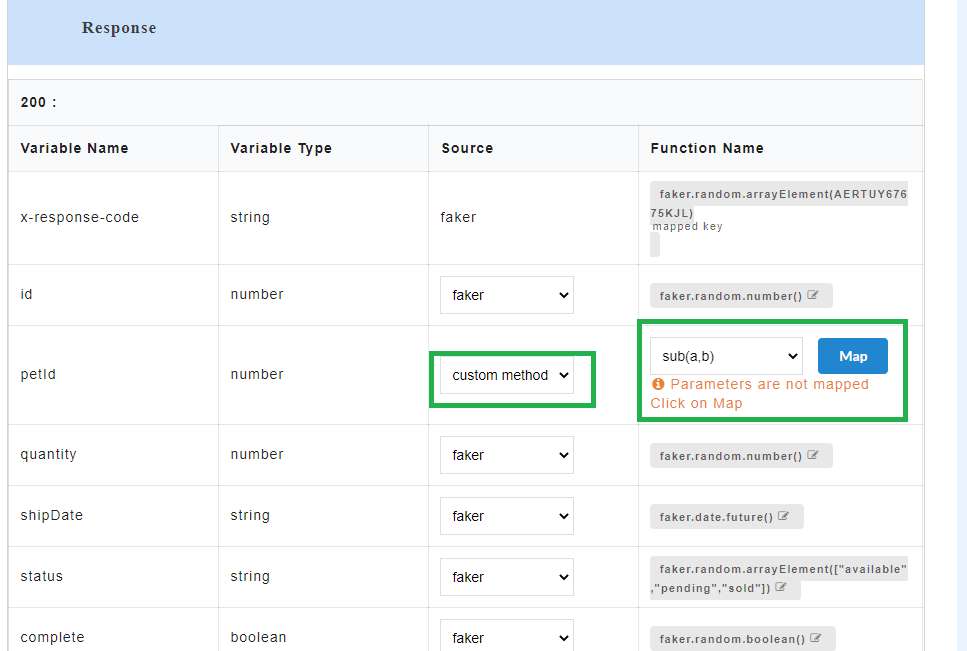 Custom Function Mapping