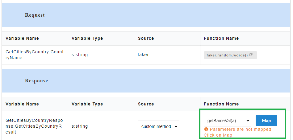 Custom Function Mapping