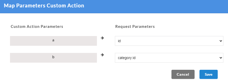 Map Parameters Custom Action