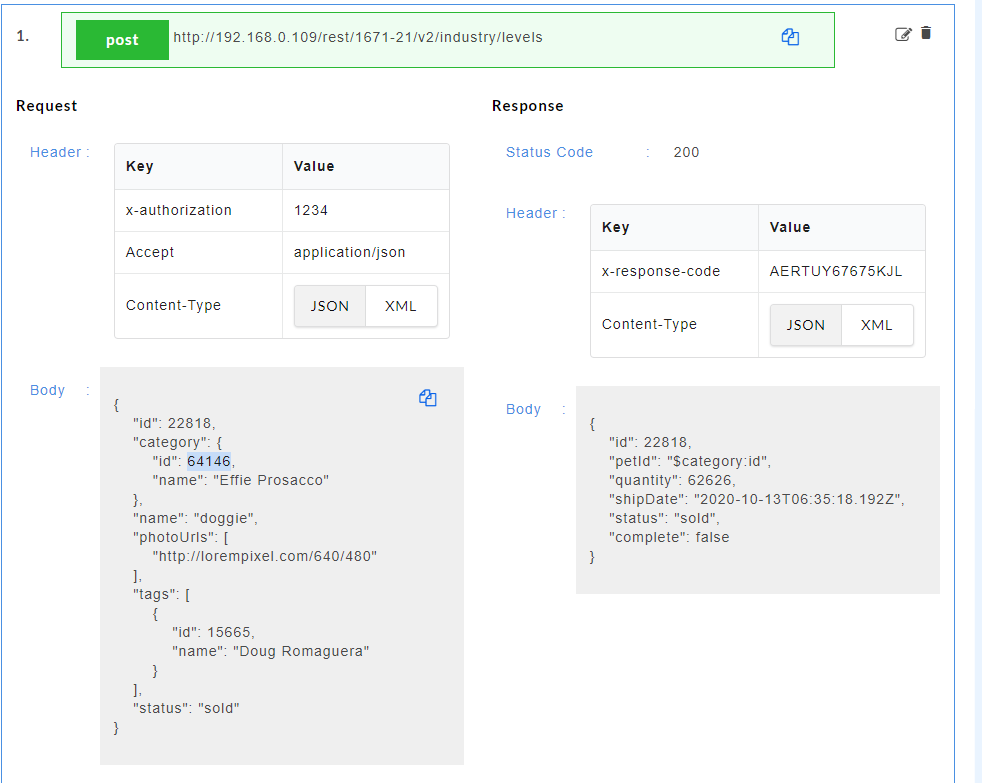 Dynamic Value in Response