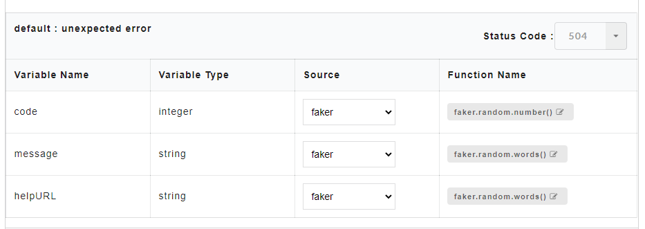 Sample Default Status Code Before Data Generation