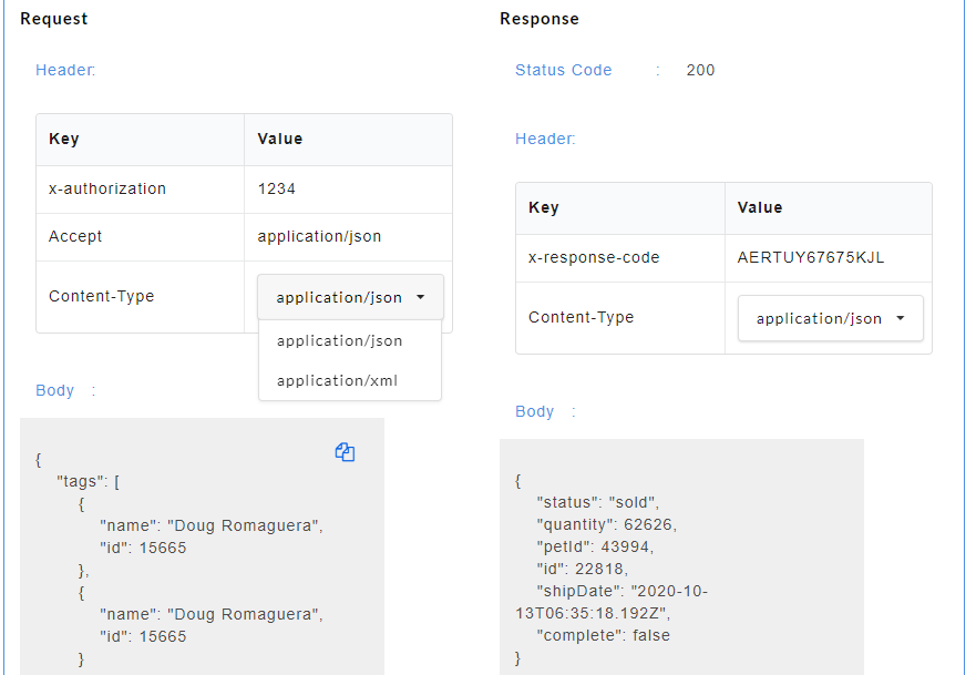 Header parameters for Swagger (JSON/XML)