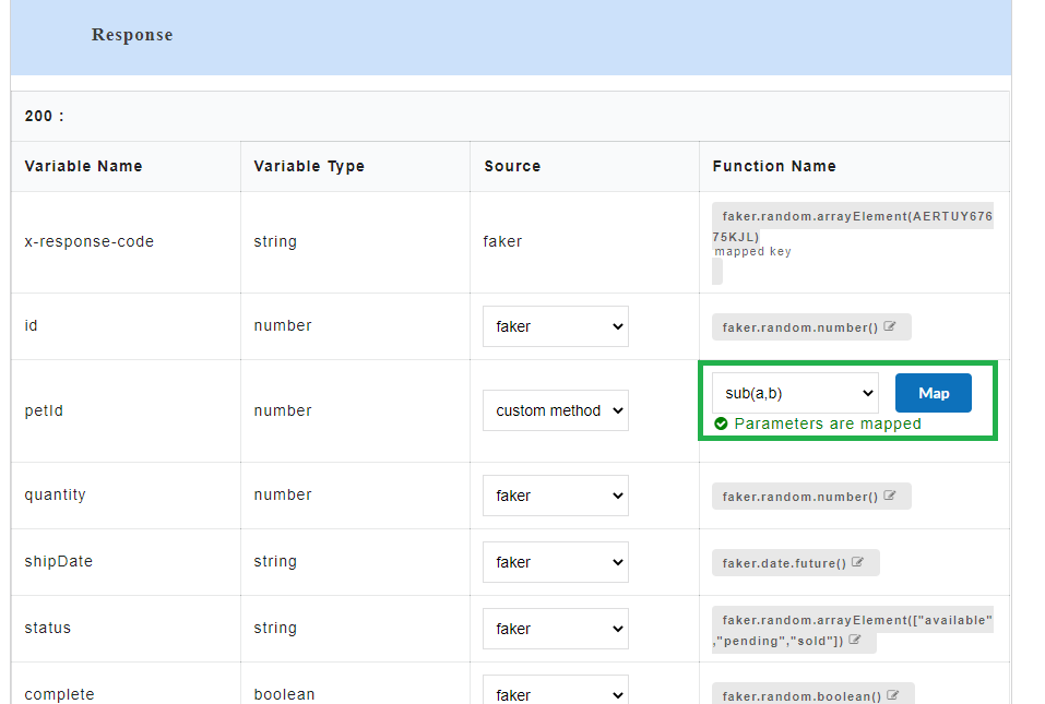 Custom Function Mapped