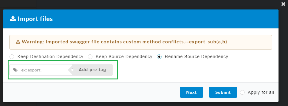 Rename Source Dependency