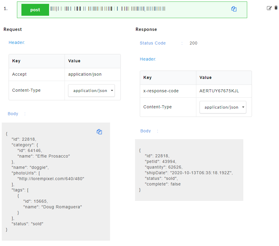 Same Value in Response