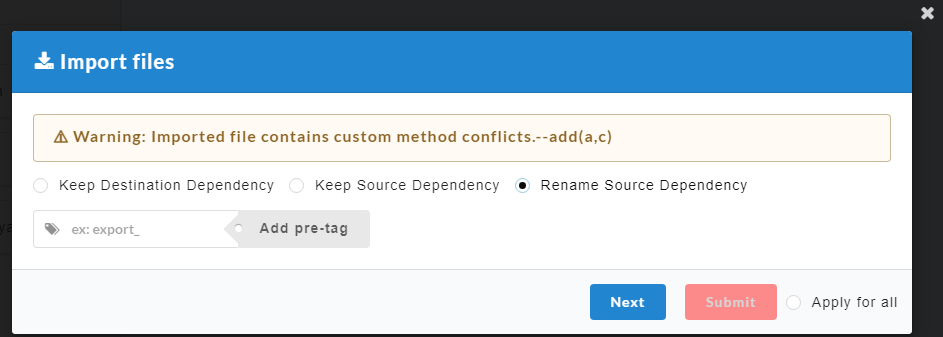 Rename Source Dependency